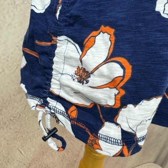 Liz Claiborne navy floral cotton T-shirt size large - Picture 5 of 11